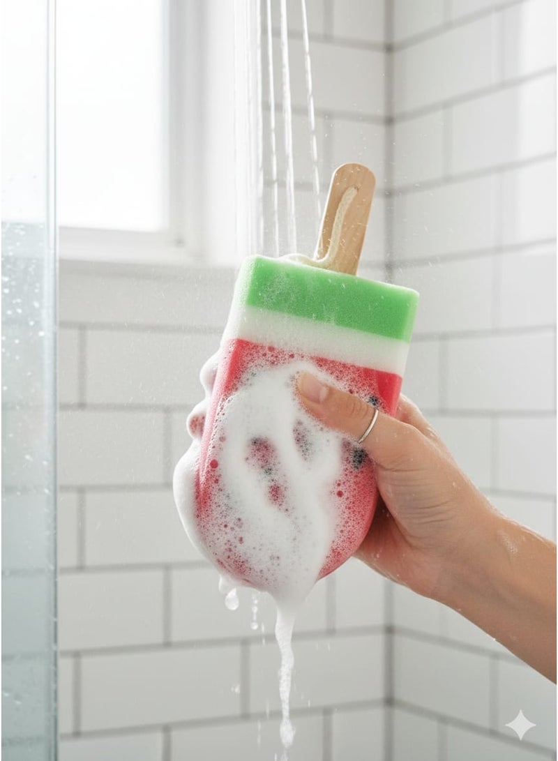 Watermelon Shaped Bath Sponge – Fun & Soft Exfoliating foam for Kids and Adults - Image 1